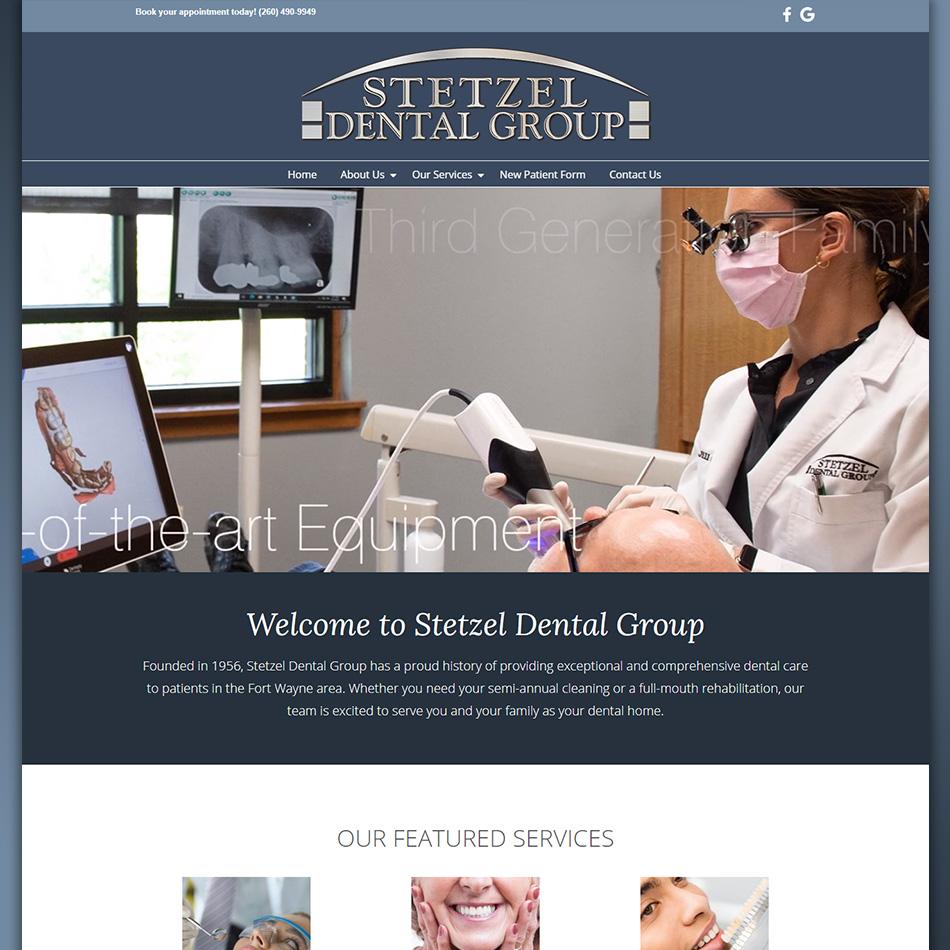 Wesbite image and link to the Stetzel Dental Group of Fort Wayne, IN.