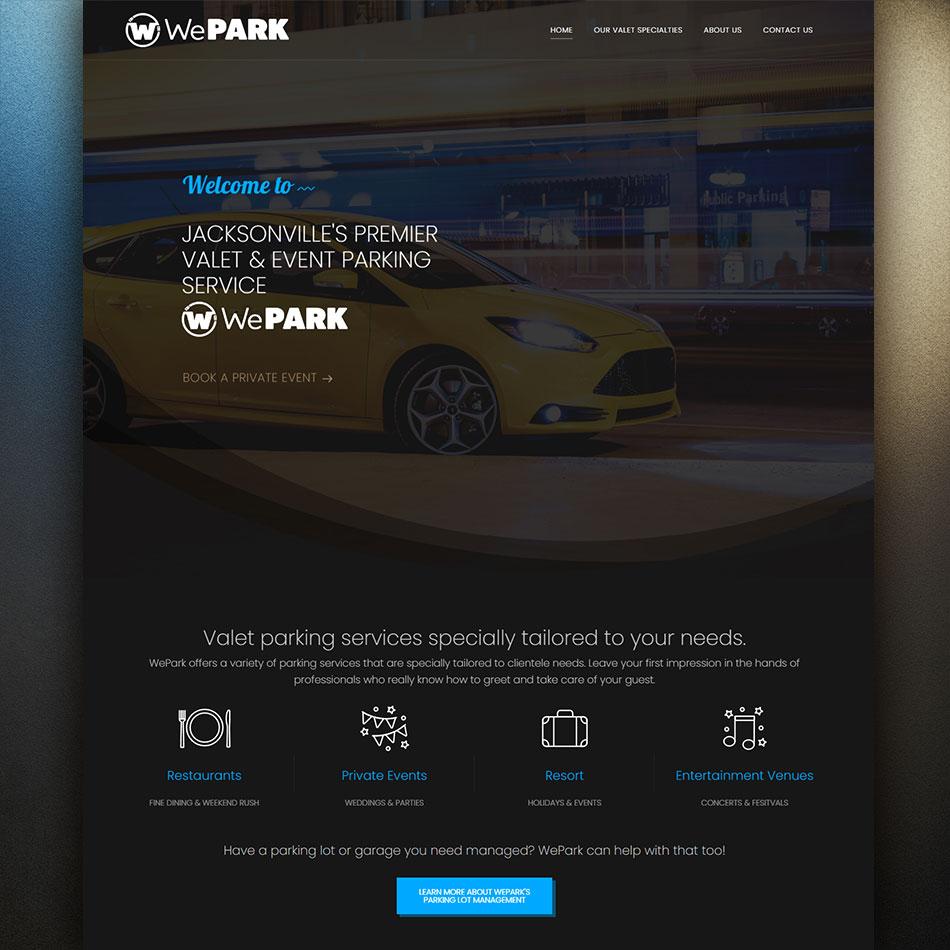 Screenshot and link of the WePark Jax website.