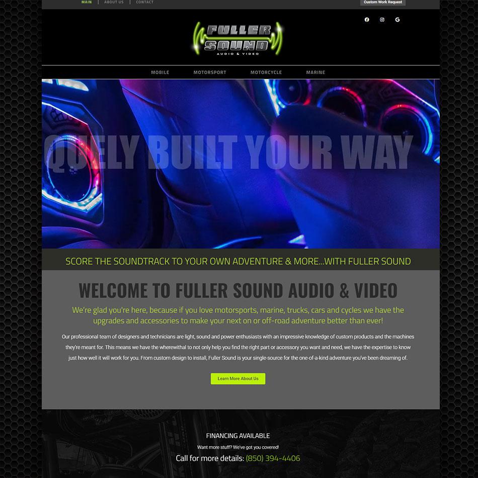 Website link and screenshot for Fuller Sound of Marianna, FL